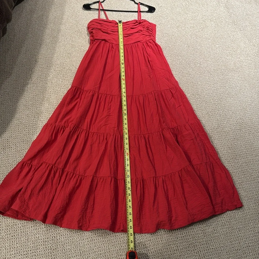 Abercrombie & Fitch Red Maxi Dress with Spaghetti Straps